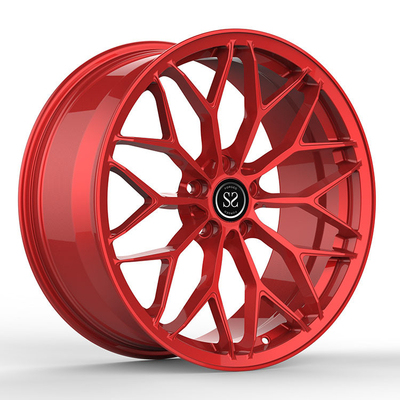 چرخ های فورج 1 تکه تک بلوک قرمز برای رینگ های آلیاژ آلومینیومی خودروهای لوکس