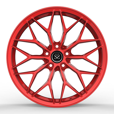 چرخ های فورج 1 تکه تک بلوک قرمز برای رینگ های آلیاژ آلومینیومی خودروهای لوکس