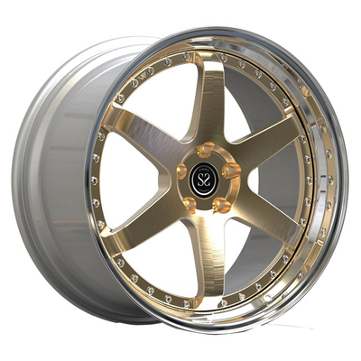 چرخ های فرفورژه 2PC برس خورده طلایی لبه جلا داده شده 19 اینچی برای آئودی S3