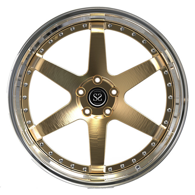 چرخ های فرفورژه 2PC برس خورده طلایی لبه جلا داده شده 19 اینچی برای آئودی S3