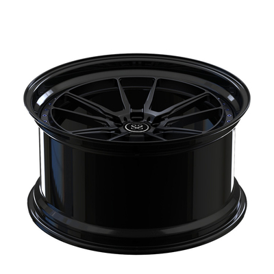 چرخ های فورج 2 تکه براق لب مشکی برای رینگ های ساتن 20 اینچی فولکس واگن T6