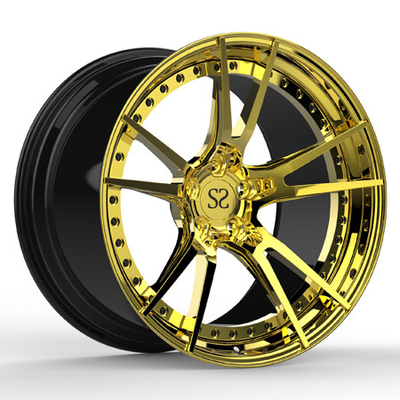 چرخ های مشکی فورج 2 تکه طلایی جلا داده شده برای رینگ های سفارشی 20 اینچی BMW M6