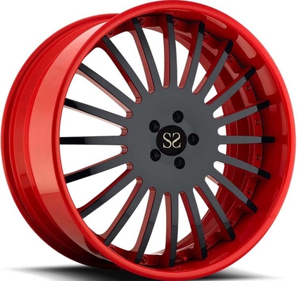 21x9 3PC چرخ های فرفورژه رینگ های بشکه ای قرمز صورت مشکی برای لامبورگینی آونتادور