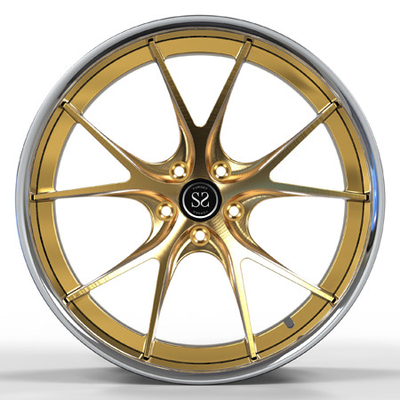 لبه‌های 2 تکه چرخ‌های فورجی بالا برای آئودی RS6 20 اینچی برس طلایی