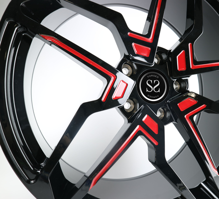 sae j2530 چرخ های قرمز و سیاه دو رنگ 18 اینچ 19 اینچی آلیاژ چرخ برای X5