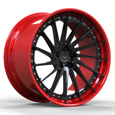 فراری F88 Red Lip Alloy Aluminium 2 Piece Wheels Wheels مسافر سفارشی