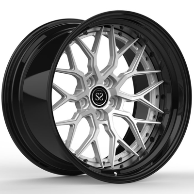 نقره ای مشکی سفارشی 2 کامپیوتر رینگ فورج 6061-T6 آلومینیومی 20 اینچی 5x112 پیچ