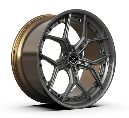 5X112 2 تکه چرخ های فورج شده وسط برس فلزی برنزی جلا داده شده BMW X6 M رینگ های 20 اینچی
