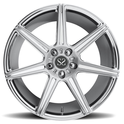 بشکه های پولیش شده نقره ای یک قطعه آلومینیوم آلیاژ چرخ های تقلبی 20 اینچ 5x120 برای پورشه