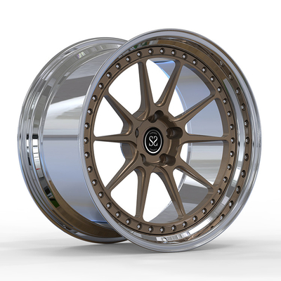 آئودی S7 2019 19x8.5 5x112 ET25 سفارشی 2-PC چرخ های تقلبی سبک های تنظیمات Matt Broze Disc و لب پولیش