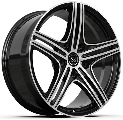 SLS AMG 1 قطعه چرخ های جعل شده سفارشی درخشان سیاه صورت پولیش شده 20x10.5 و 21x12