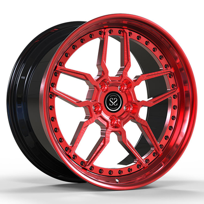 19x10 ET25/19x12ET20/5x114.3/60.1 دو قطعه چرخ های تقلبی سفارشی دیسک قرمز برای تویوتا سوپرا