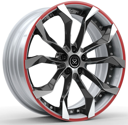 19x8.5ET9 /19x10 ET19 Gloss Black Windows صورت سفید و حلقه قرمز برای سال 2001 E39 M5