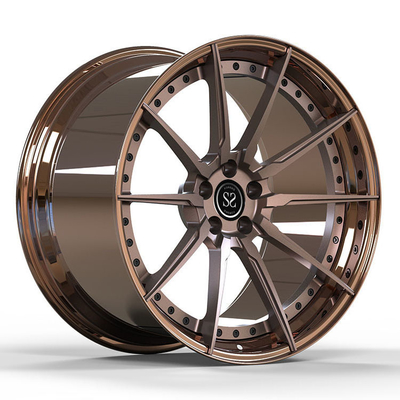 سفارشی 2PC پورشه رینگ های آلیاژی فورج شده 19x9 برنز براق