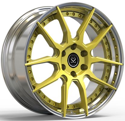 21x8.5 and 21x9.5 Gold Disc and Polished Lip Custom 2-PC rims for Audi a6 2015