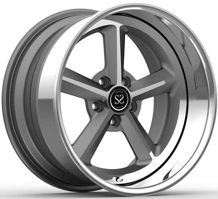19x10 و 20x14 3 قطعه چرخ های جعل شده لب پولیش شده و دیسک خاکستری برای Corvette c6 z06 سال 2008
