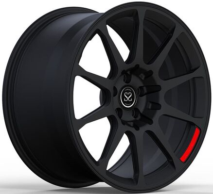 رینگ‌های سفارشی یک تکه فورج شده Audi R8 2014 با اندازه‌های 18x8.0 و 18x11، رنگ مشکی ساتن