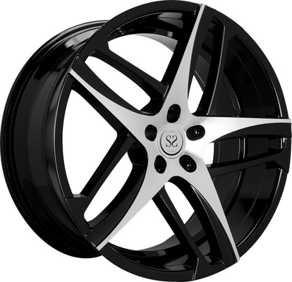 19 اینچ ماشین سیاه و سفید کروم 5 * 120 1 قطعه جعلی مسابقه چرخ چرخ لام