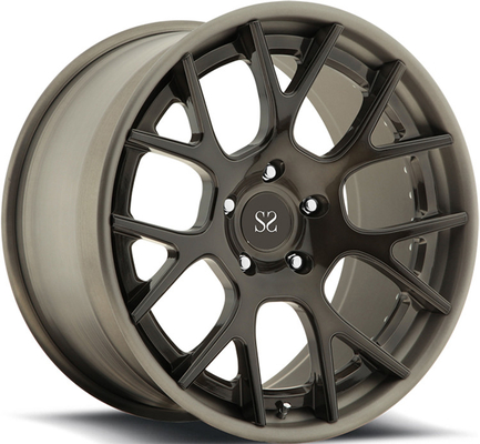 چرخ دنده های 20 اینچ براق سیاه سفارشی 2-PC رینگ های آلیاژی جعلی با 5x120 برای BMW M4 / SAE J2530 آلیاژهای چرخ