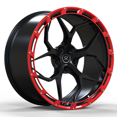 SS1025 حلقه 21 اینچی براق مشکی + قرمز F430 Ferrari Forged Wheels 5x108