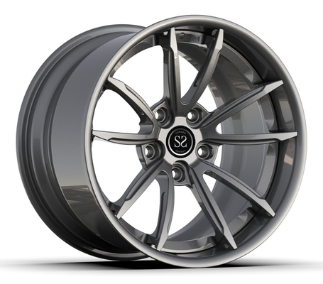 چرخ‌های آلیاژی فورج 2 تکه خاکستری براق 18x9 18x12 18 اینچی 996 رینگ توربو