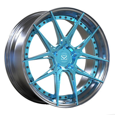 برای VW T5 2 رایانه شخصی فورج شده وسط چرخ‌های آبی برس‌دار رینگ‌های ماشین آلیاژی صیقلی 21 اینچی